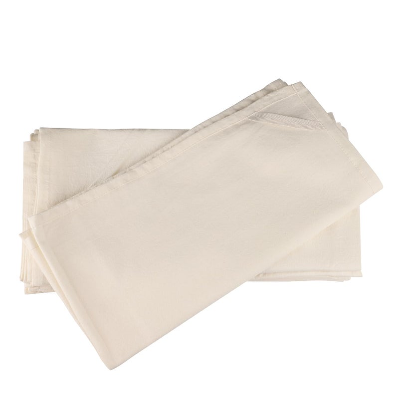 DG Collections 100% Cotton Flour Sack Towels â€“ 12 Pack, 27x27 Inches, Natural, Lint-Free, Pre-Washed, Hemmed Edges â€“ Reusable Kitchen Towels for Cleaning, Embroidery, Printing & Crafts - Natural - Image 5