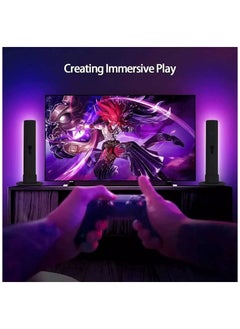 mart LED Light Bars with Music Sync Bluetooth App & Remote Control, RGB Smart Flow Lights with Various Scene Modes and Music Modes for Gaming Lights, TV Backlight, Entertainment,Party