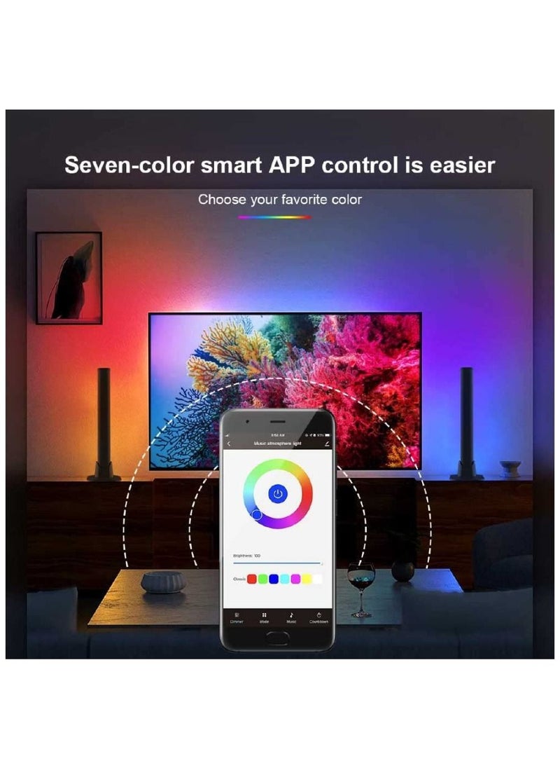 SHOPI - mart LED Light Bars with Music Sync Bluetooth App & Remote Control, RGB Smart Flow Lights with Various Scene Modes and Music Modes for Gaming Lights, TV Backlight, Entertainment,Party - Image 1