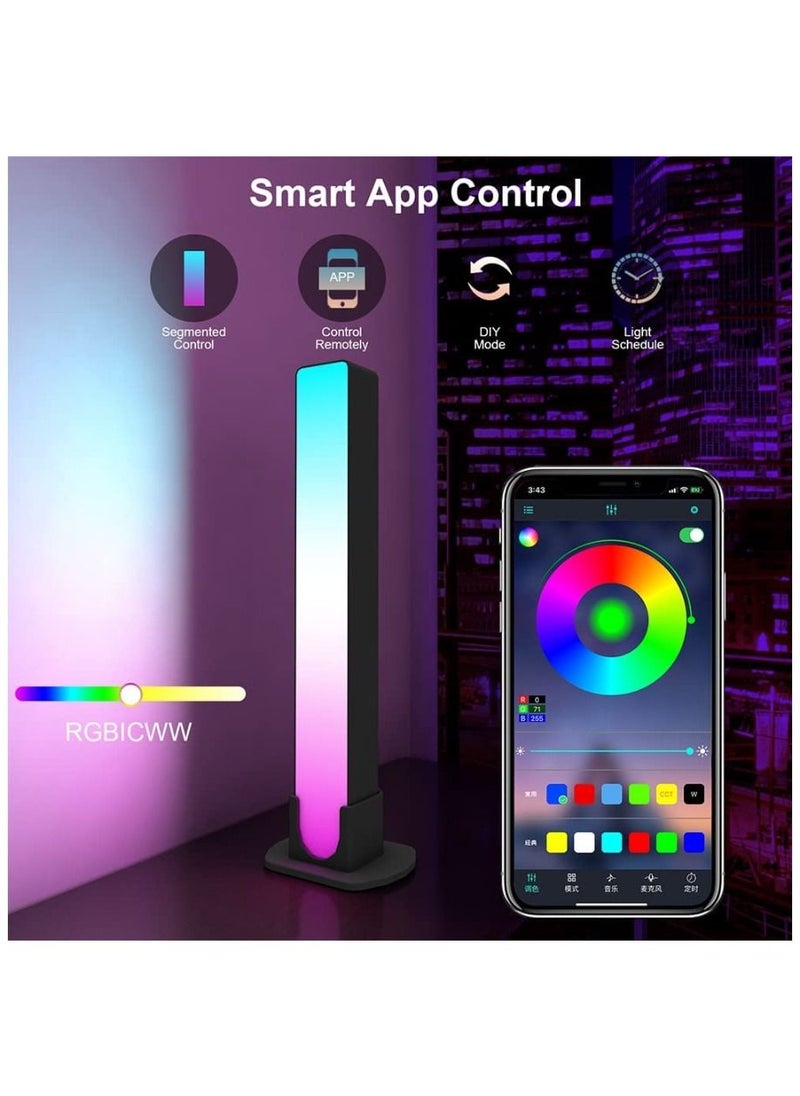 SHOPI - mart LED Light Bars with Music Sync Bluetooth App & Remote Control, RGB Smart Flow Lights with Various Scene Modes and Music Modes for Gaming Lights, TV Backlight, Entertainment,Party - Image 1