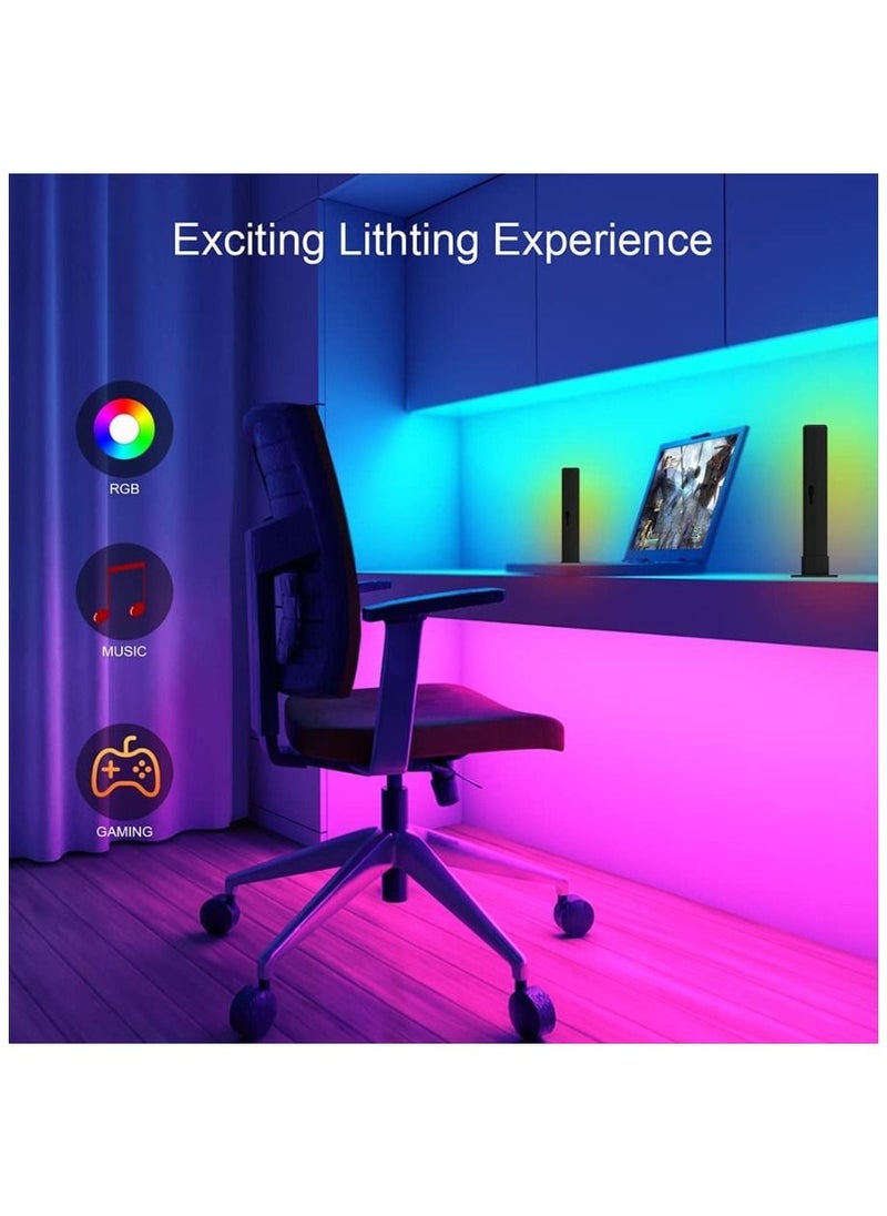 SHOPI - mart LED Light Bars with Music Sync Bluetooth App & Remote Control, RGB Smart Flow Lights with Various Scene Modes and Music Modes for Gaming Lights, TV Backlight, Entertainment,Party - Image 1