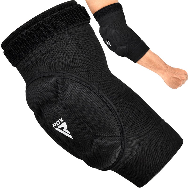RDX Elbow Pads, Muay Thai MMA Kickboxing Sparring Elbow Guard, Martial Arts Striking Protection,Wrestling Basketball Adjustable MTB Volleyball Compression Padded Sleeve, Men Women - Image 1