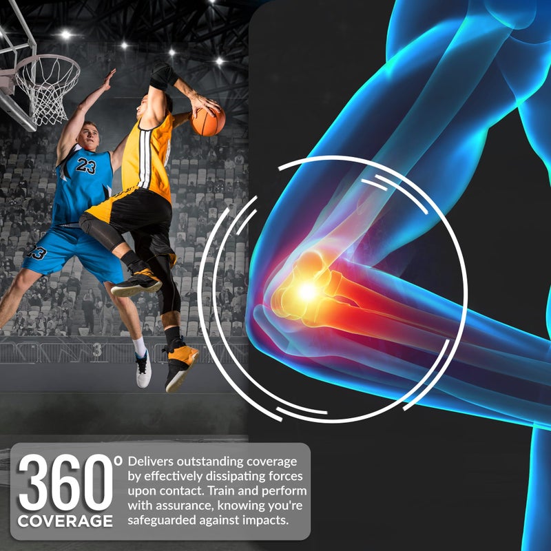 RDX Elbow Pads, Muay Thai MMA Kickboxing Sparring Elbow Guard, Martial Arts Striking Protection,Wrestling Basketball Adjustable MTB Volleyball Compression Padded Sleeve, Men Women - Image 5