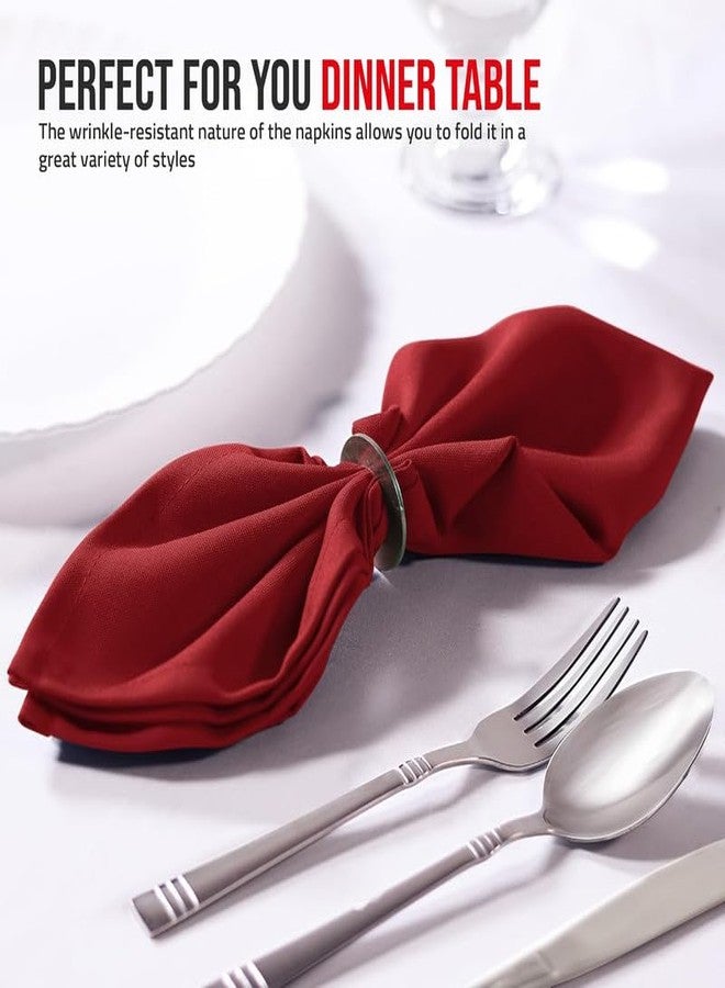 SEM B GRA [6 Pack, Maroon] Cloth Napkins 12"x12" Inches, 100% Cotton Dinner Napkins with Hemmed Edges, Washable Napkins Ideal for Parties, Weddings and Dinners - Image 2