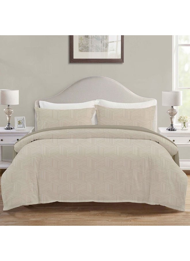 DANUBE HOME Aw24 - Mystique 6 Pieces Super King Comforter Set - 260X260Cm Silver (Vistacom - 002) | 100 % Cotton Breathable Bedding Sheet And Pillow Cases For Bedroom 