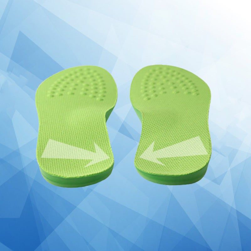 1 Pair of Legs Correcting Insoles PU Strephexopodia Leg Pads Foot Size S 35-37 Green - Image 1