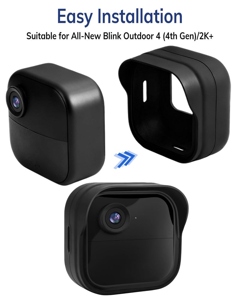 CXVKML Silicone Case Cover for Blink Outdoor 4/2K+, Weatherproof Silicone Cover Skin Provides Full Camera Protection, for All-New Blink Outdoor 4 Home Security Camera (Black) - Image 4