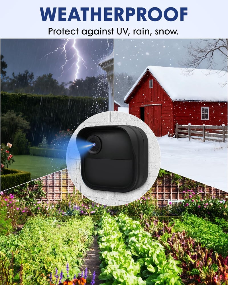 CXVKML Silicone Case Cover for Blink Outdoor 4/2K+, Weatherproof Silicone Cover Skin Provides Full Camera Protection, for All-New Blink Outdoor 4 Home Security Camera (Black) - Image 5