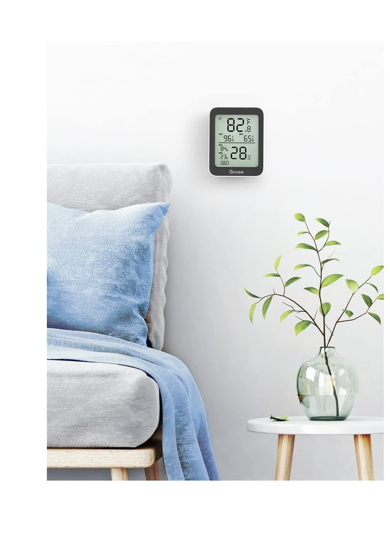 Govee - Govee Indoor Hygrometer Thermometer 3 Pack, Bluetooth Humidity Temperature Gauge with Large LCD Display, Notification Alert with Max Min Records, 2 Years Data Storage Export for Room Greenhouse, Black - Image 1