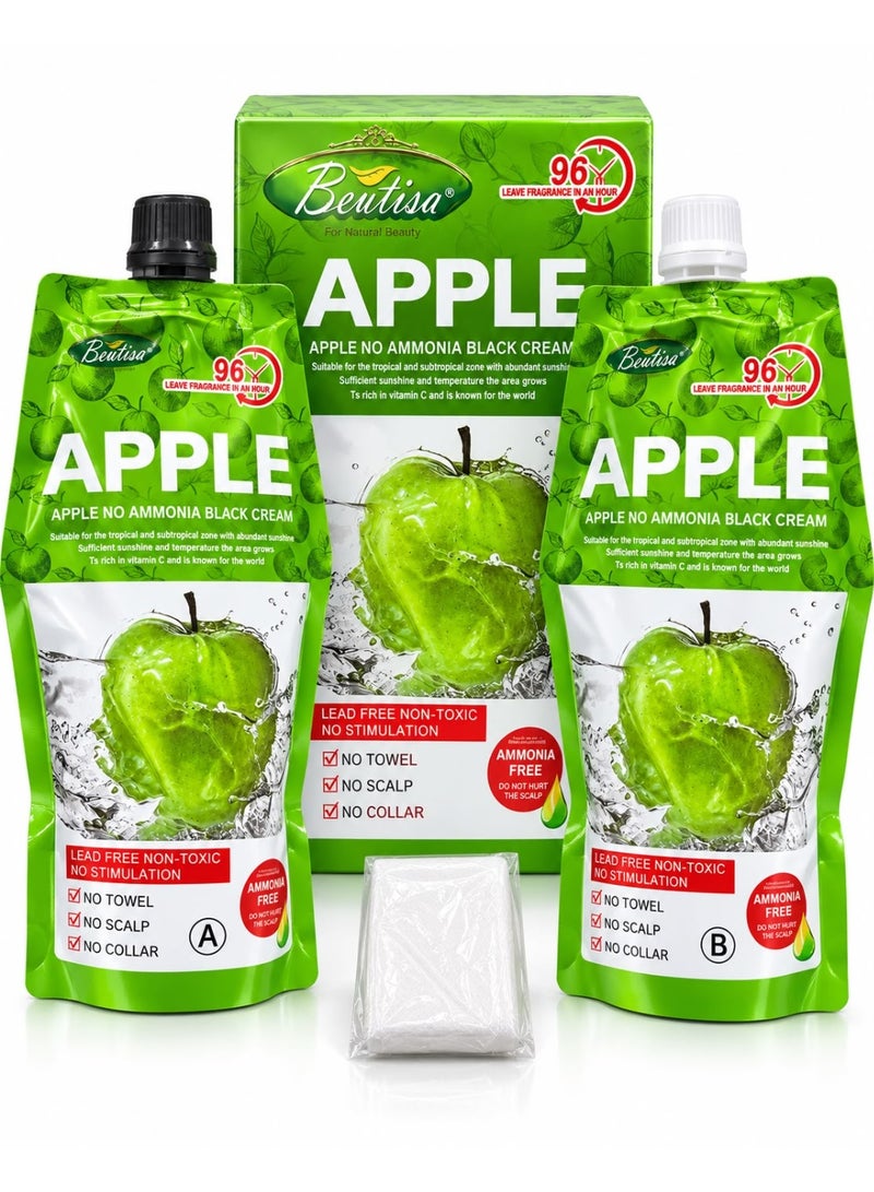 BEUTISA Apple No Ammonia Black Cream 500ml+500ml - Image 1