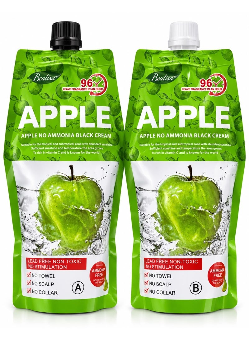 BEUTISA Apple No Ammonia Black Cream 500ml+500ml - Image 5
