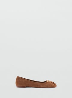 MANGO Casual Link Leather Ballerina  - Image 1
