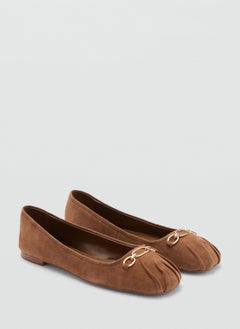 MANGO Casual Link Leather Ballerina  - Image 3