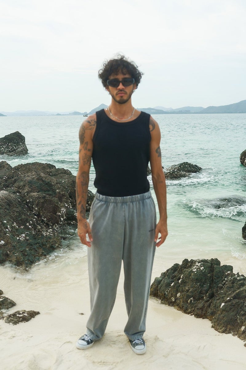 Bonkers Corner Grey Faded Loose Fit Pants for Men's - Image 4