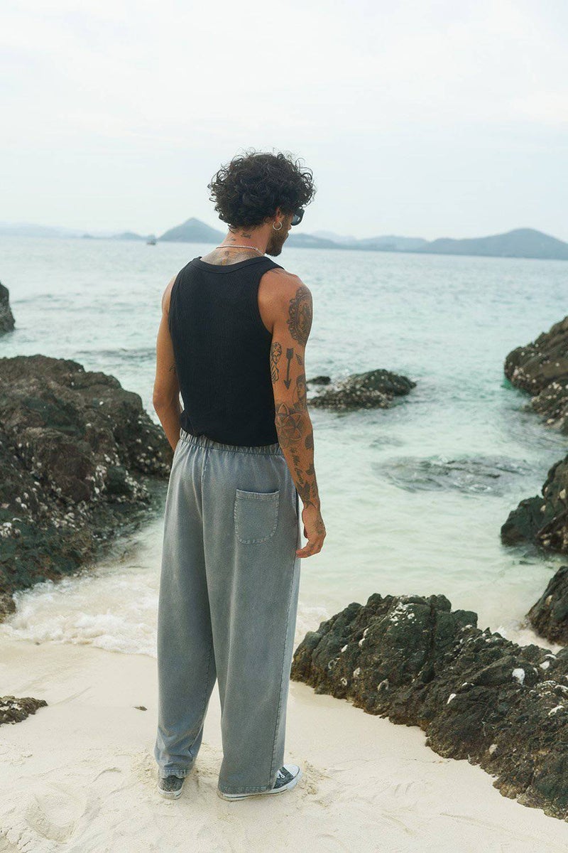 Bonkers Corner Grey Faded Loose Fit Pants for Men's - Image 5