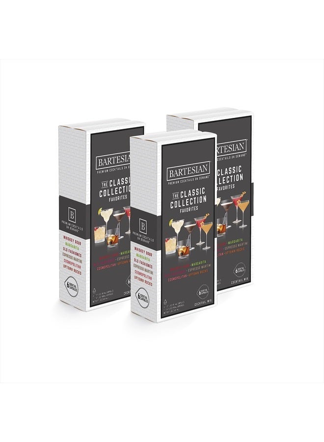The Classic Collection Favorites Cocktail Mixer Capsules, Variety Pack of 18 Cocktail Capsules, for Bartesian Premium Cocktail Maker