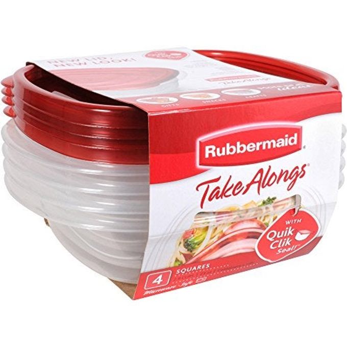 Rubbermaid TakeAlongs Sandwich Food Storage Containers, 2.9 Cup, Tint Chili, 4 Count - Image 1