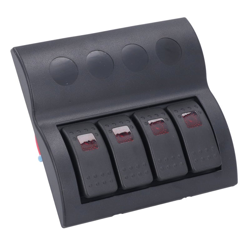 KUOYUH لوحة مفاتيح بحرية 4 مجموعات DC12V 24V IP65 مقاومة للماء ABS لوحة معدة مسبقاً مع زر إعادة الضبط الآمن - واقي من الحمل الزائد للقوارب واليخوت والمركبات الترفيهية والحافلات والإلكترونيات والأضواء والمضخات - Image 4