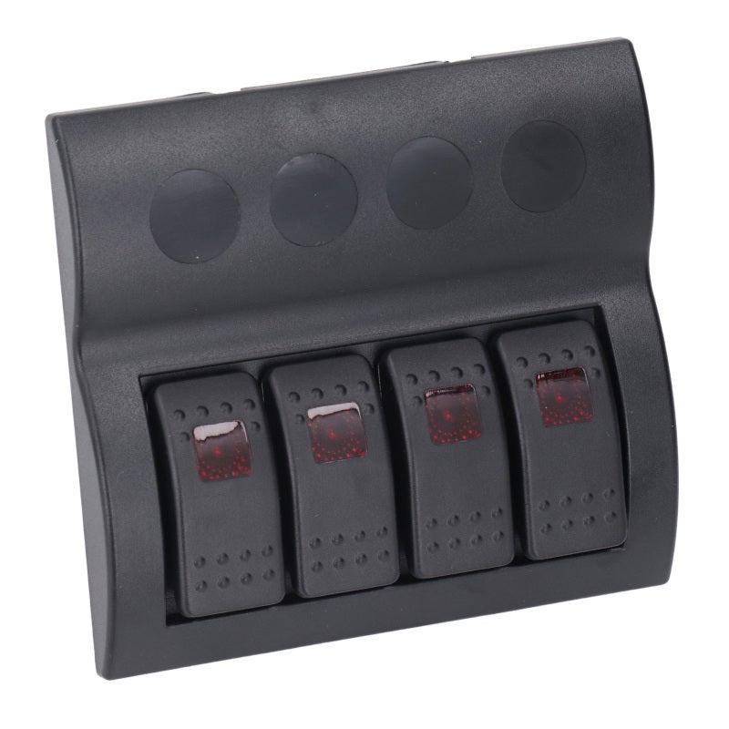 KUOYUH لوحة مفاتيح بحرية 4 مجموعات DC12V 24V IP65 مقاومة للماء ABS لوحة معدة مسبقاً مع زر إعادة الضبط الآمن - واقي من الحمل الزائد للقوارب واليخوت والمركبات الترفيهية والحافلات والإلكترونيات والأضواء والمضخات - Image 5