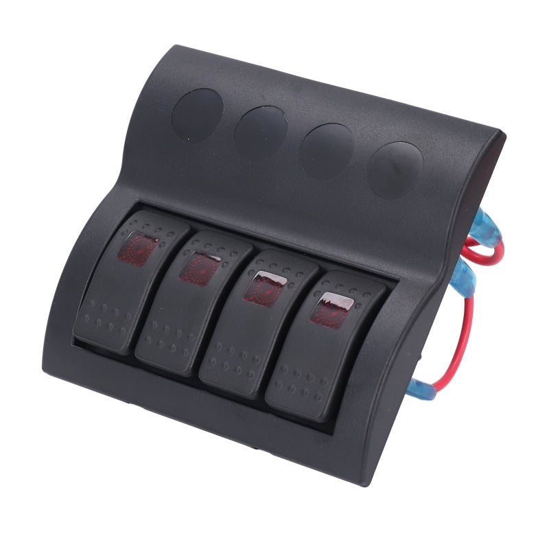 KUOYUH لوحة مفاتيح بحرية 4 مجموعات DC12V 24V IP65 مقاومة للماء ABS لوحة معدة مسبقاً مع زر إعادة الضبط الآمن - واقي من الحمل الزائد للقوارب واليخوت والمركبات الترفيهية والحافلات والإلكترونيات والأضواء والمضخات - Image 2