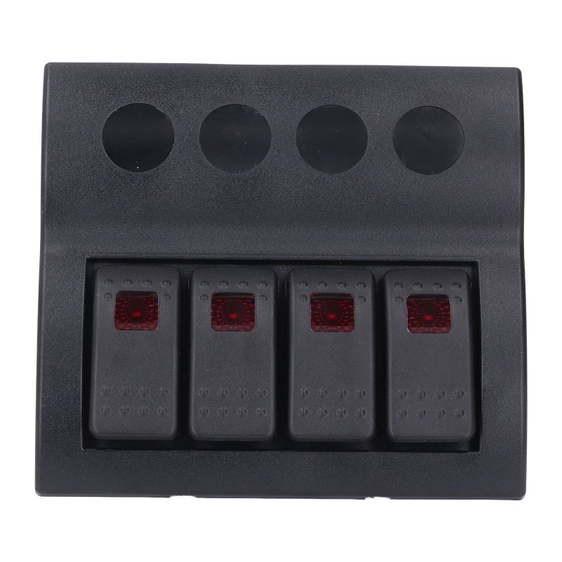 KUOYUH لوحة مفاتيح بحرية 4 مجموعات DC12V 24V IP65 مقاومة للماء ABS لوحة معدة مسبقاً مع زر إعادة الضبط الآمن - واقي من الحمل الزائد للقوارب واليخوت والمركبات الترفيهية والحافلات والإلكترونيات والأضواء والمضخات - Image 3