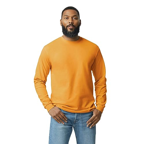 Gildan Men's Heavy Cotton Long Sleeve T-Shirt, Style G5400, 2-Pack, Gold, Large - Image 2