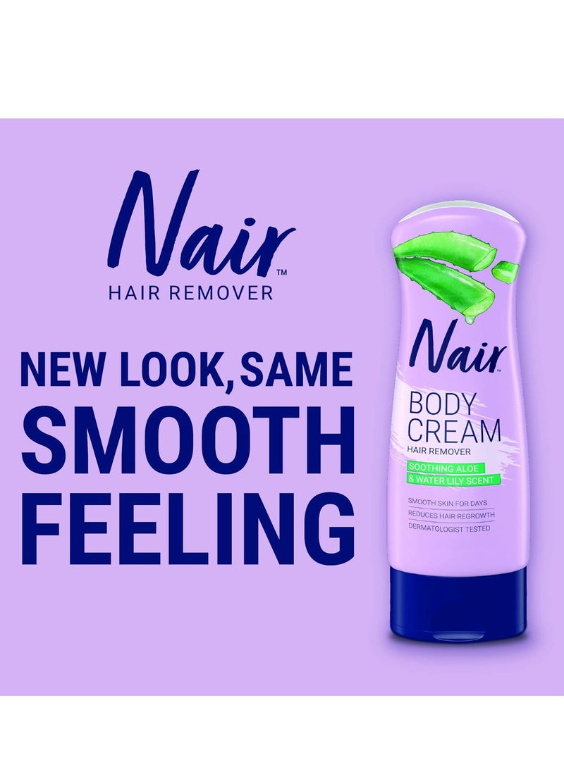 Nair - Nair Hair Removal Body Cream With Aloe and Water Lily, Leg and Body Hair Remover, 9 Oz Bottle - Image 1