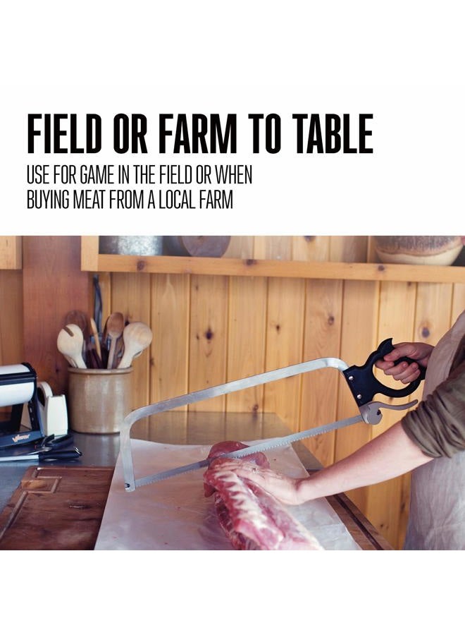 Weston Butcher Meat and Bone Saw with Stainless Steel Serrated Blade with Quick Release Handle, 22 Inch - Image 2