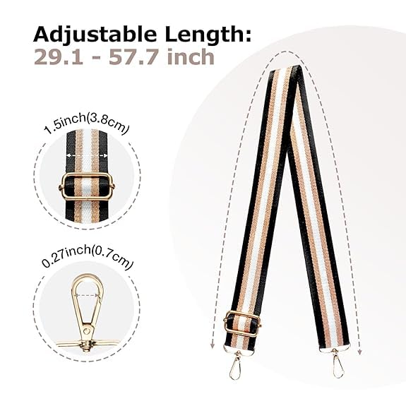 Styzere Adjustable Purse Strap Replacement for Women, 1.5" Wide Crossbody Shoulder Strap Bag Strap Boho Handbag Strap (Design I) - Image 2