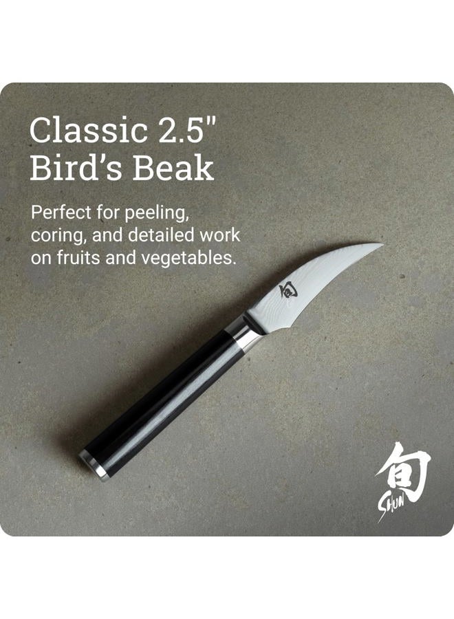 Shun Cutlery Classic 2.5-Inch Birds Beak Knife; Perfect Tool For Decorative Cuts And Exquisite Culinary Presentation; Authentic, Handcrafted In Japan, Damascus-Clad Blade Performs At Elite Levels - Image 3