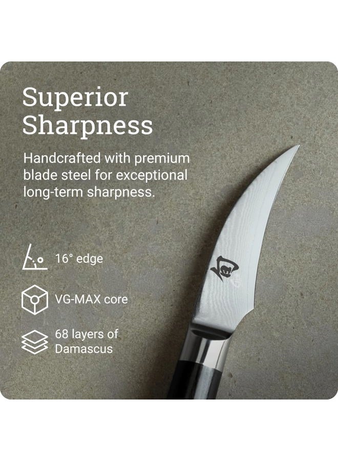 Shun Cutlery Classic 2.5-Inch Birds Beak Knife; Perfect Tool For Decorative Cuts And Exquisite Culinary Presentation; Authentic, Handcrafted In Japan, Damascus-Clad Blade Performs At Elite Levels - Image 4