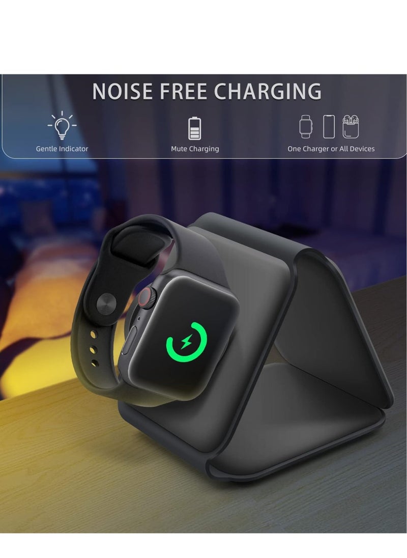 JAJEEK - "NEW 3-in-1 Mag-Safe Wireless Charger – 15W Foldable Charging Station for iPhone, Apple Watch & AirPods (Black)" - Image 1