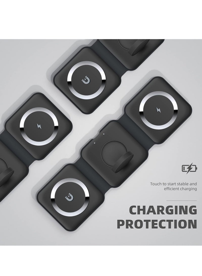 JAJEEK - "NEW 3-in-1 Mag-Safe Wireless Charger – 15W Foldable Charging Station for iPhone, Apple Watch & AirPods (Black)" - Image 1