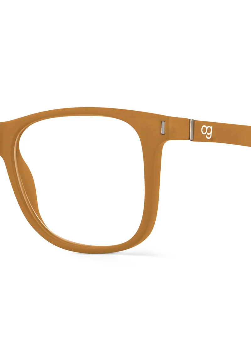 Woggles Noir Yellow Square Blue Screen Glasses