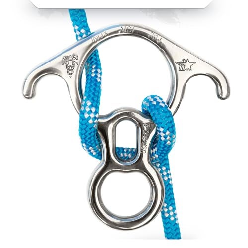 ProClimb Figure 8 Descender | Stainless Steel | Rappelling and Rescue | 50 kN | Bent Ear Design - Image 1