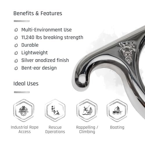ProClimb Figure 8 Descender | Stainless Steel | Rappelling and Rescue | 50 kN | Bent Ear Design - Image 2