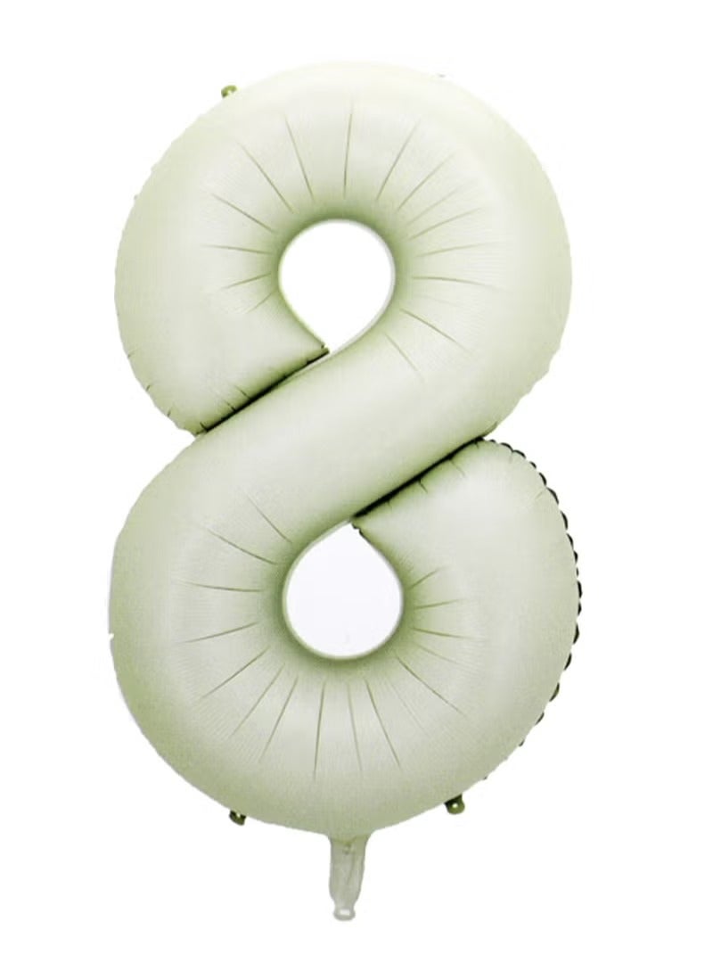 بارتي فن بالون رقم رقائق معدنية 16 بوصة رقم 8 لون كريم