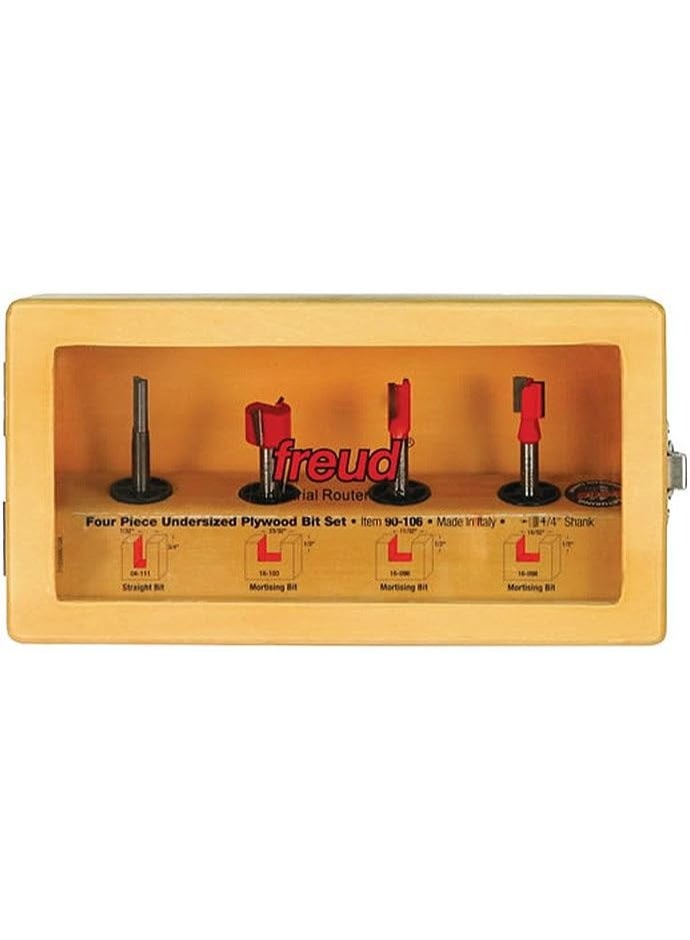 freud Freud 90-106: 4 Piece Undersized Plywood Bit Set (1/4" Shank)  - Image 1