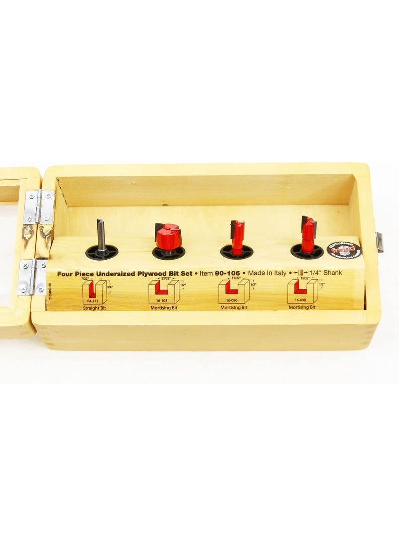 freud Freud 90-106: 4 Piece Undersized Plywood Bit Set (1/4" Shank)  - Image 5