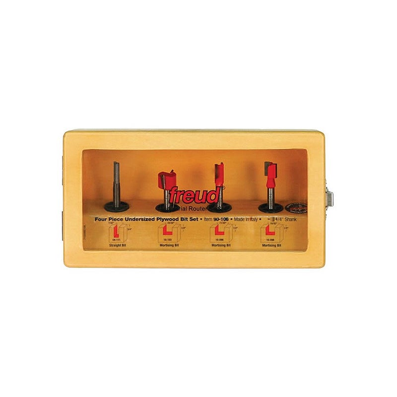 freud 4 Piece Undersized Plywood Bit Set 1/4" Shank - Image 1