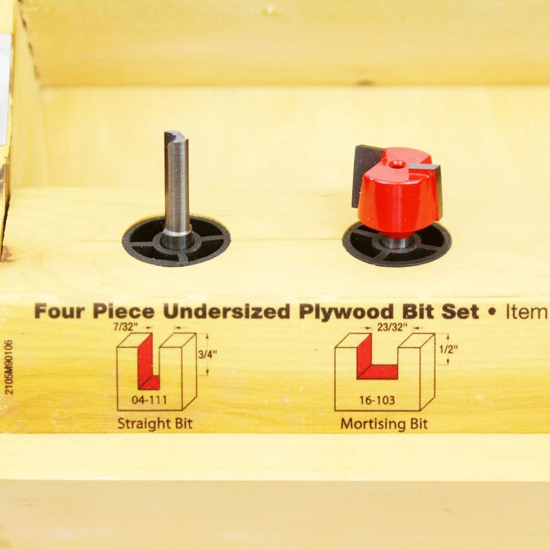 freud 4 Piece Undersized Plywood Bit Set 1/4" Shank - Image 4