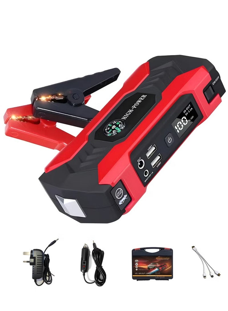 Car Jump Starter Kit 28000mAh 200W – 12V/1A Water-Resistant Booster Pack with Multiple LED Flashlight Modes & Emergency Battery Booster - Image 1