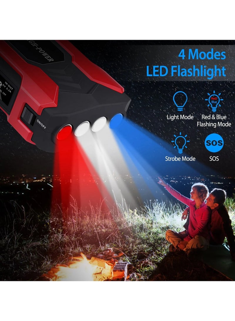 Car Jump Starter Kit 28000mAh 200W – 12V/1A Water-Resistant Booster Pack with Multiple LED Flashlight Modes & Emergency Battery Booster - Image 5