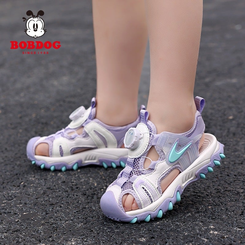 Babu Bean Children'S Sandals 2025 Boys Sandals Button Shoes Lightweight Baotou Girls' Beach Sandals - Image 4