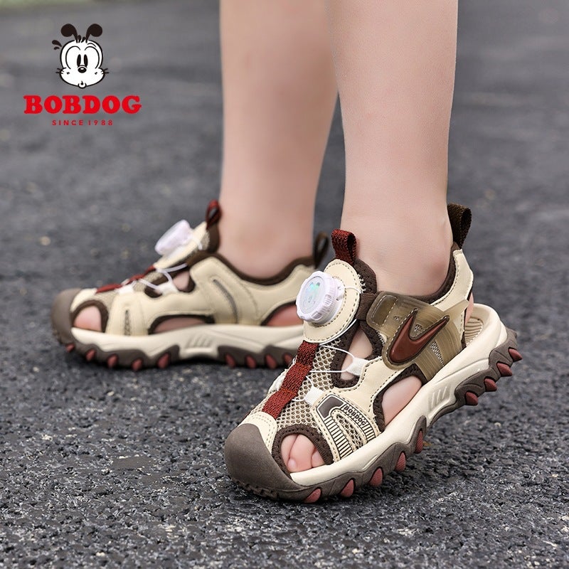 Babu Bean Children'S Sandals 2025 Boys Sandals Button Shoes Lightweight Baotou Girls' Beach Sandals - Image 3