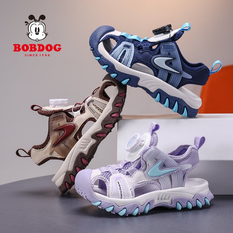Babu Bean Children'S Sandals 2025 Boys Sandals Button Shoes Lightweight Baotou Girls' Beach Sandals - Image 2