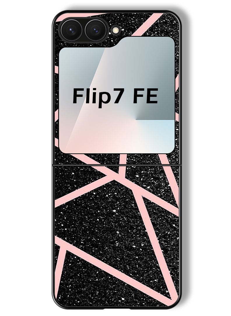 Theodor Case Compatible with Samsung Galaxy Z Flip 7 FE 6.7 Inch Protection Shockproof Bumper Cover Pink lines - Image 1