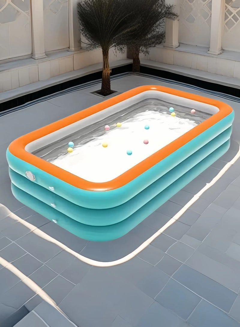 Generic Swimming Pool for Family,Stylish Rectangular Outdoor Play Pool(no air blowing device),Children's swimming pool,Thickened and heat-resistant  - Image 1