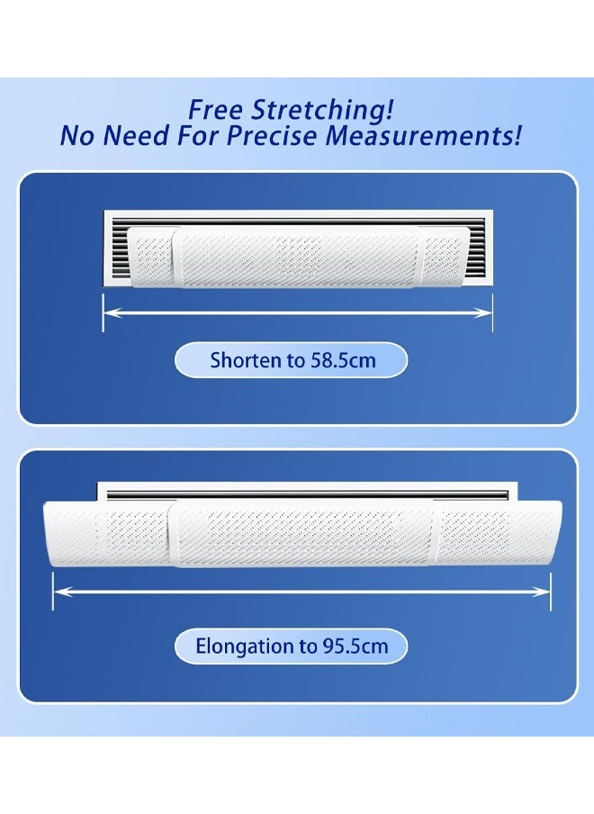 Topyich Central Air Conditioner Deflector, 58-95 CM Adjustable, Retractable Adjustable Central AC Air Deflector for Central Air Conditioner's Register and Grille, Universal Deflector for Top/Side Vents  - Image 2