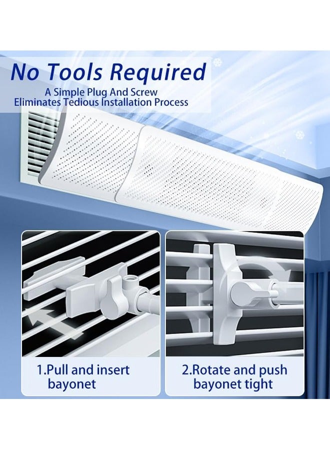 توبيتش عاكس تكييف هواء قابل للتعديل، 58-95 سم عاكس تكييف هواء قابل للتعديل، غطاء مكيف هواء مركزي قابل للتعديل قابل للسحب لسجل وشبكة المكيف المركزي - Image 4